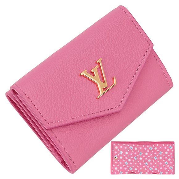 Louis Vuitton Portefeuille Lock Calf Leather Pink Mini LV Wallet Handbag - Picture 1 of 7